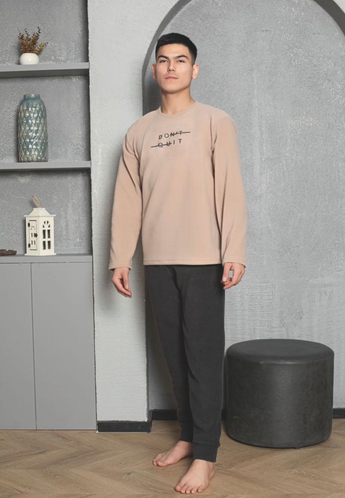 Pijama Barbat POLAR , Culoare Crem, Engros